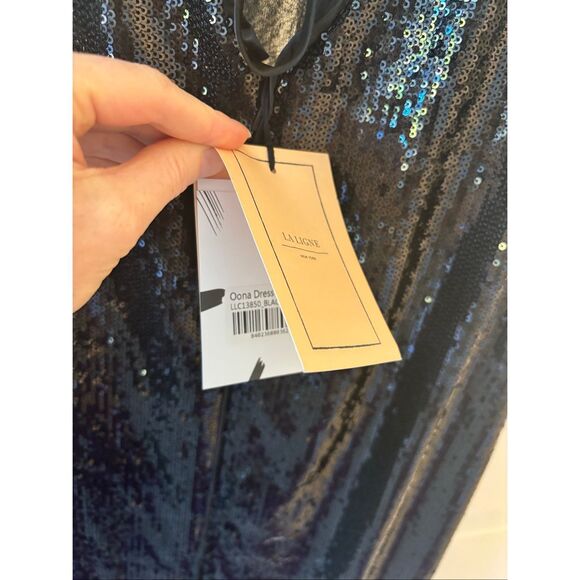 NWT LA LIGNE OONA DRESS - BLACK, Med $475 - Picture 8 of 13